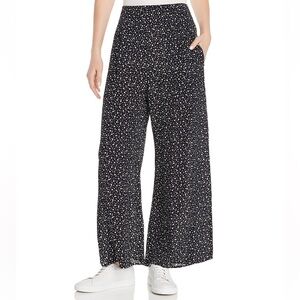Women's Black and White Polka Dot Wide-Leg Pants